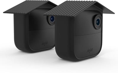 Siliconen Camerahoes - Beschermhoes Camera - Buitenbeveiliging - Dakvormige Lensbescherming - 2 Stuks - Zwart
