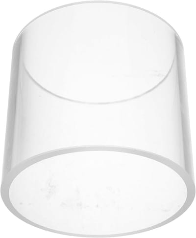 Ronde windbescherming voor gasgestookte vuurkorven: 4,3 x 4 inch glazen buis - explosiebestendig, hittebestendig - windbescherming voor glazen schoorsteen van buitenhaard/theekachel
