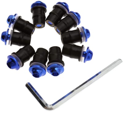 Dailygoods- Motorfiets Voorruit Beugel - 10x Aluminium Bouten - M5 X 16mm - Rubber Putten - Antiskratch Ringen - Inclusief Inbussleutel - Kuipbout
