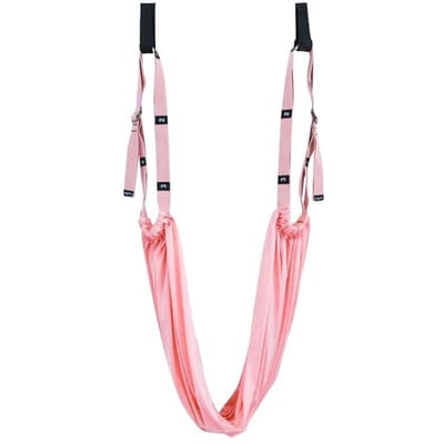 Verstelbare Aerial Yoga Strap Elastische Stretch Deur Hangende Yoga Riemen Hangmat Schommel Fitness Handstand Touw Trainingsapparaat Vrouwen pink white