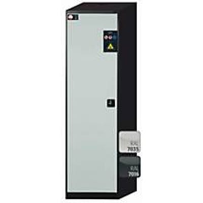 asecos CS-CLASSIC chemische opslagkast, scharnierende deur, links scharnierend, voorkant in lichtgrijs, B 545 x D 520 x H 1950 mm