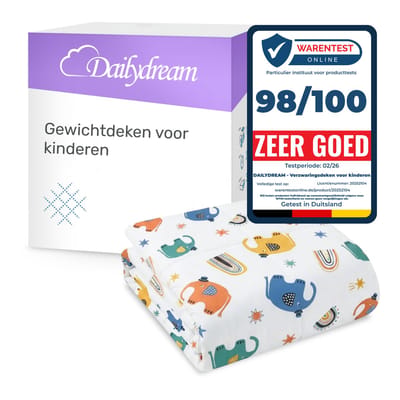 Dailydream - Verzwaringsdeken kind - 90x120cm - 2,5 kg - Olifant - Katoen - weighted blanket