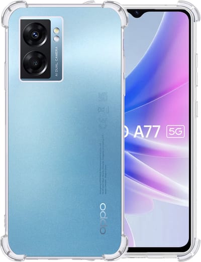 Hoesje - Geschikt voor OPPO A77 - Sterk & Shockproof - Siliconen Shock Case - Hoes Cover - Telefoonhoes - Transparant