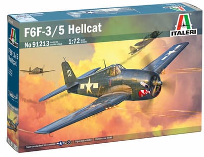 Italeri Modelbouwpakket Vliegtuigen - 91213 F6F-3/5 Hellcat WWII - Amerikaans Propellervliegtuig Plastic - 1:72 -