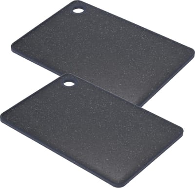 Excellent Houseware Snijplanken - 2x stuks - zwart - kunststof - 23 cm