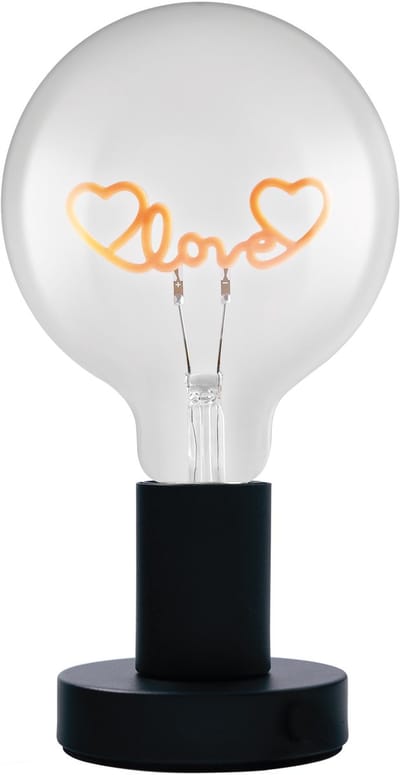 OSRAM 1906 Letter LED tafellamp Love lettering, neon, 1,2W, E27, zwart, extra warm wit, textielkabel
