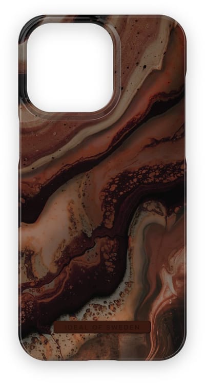 iDeal of Sweden Fashion Case iPhone 15 Pro Max Dark Amber Marble