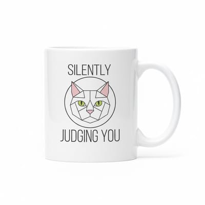 330ml Grappige Katten Mok – Silently Judging You – Humor Cadeau voor Kattliefhebbers, Koffie & Theebeker