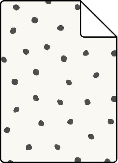 Proefstaal Origin Wallcoverings behang stippen glanzend wit en zwart - 26,5 x 21 cm - 347699-S