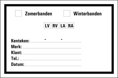 Zomer-winterbanden sticker 150 x 100 mm
