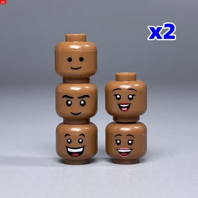 MOC Blokken Bruinachtige bruine uitdrukking Zwarte Vrouw Man 4cm Figuur Gezicht Bevestigingen Gemonteerd Bouwstenen Speelgoed Kinderen Pop brown