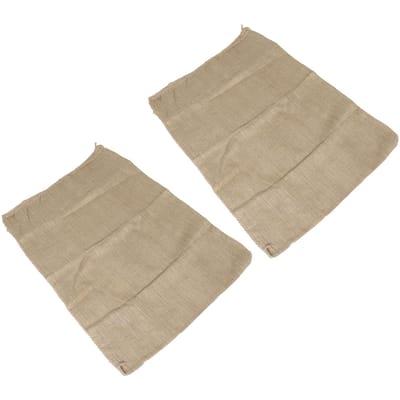 2 Pièces Grand Sac en Jute Sac à Pommes Multifonctionnel Sac de Course pour Jeu d'Extérieur Stockage Alimentaire Jardinage beige