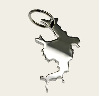 Zilveren Landkaart Bora Bora ketting hanger