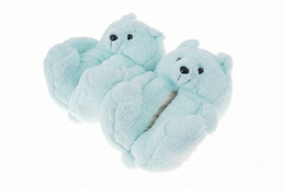 Grappige pantoffels | Beren sloffen | Licht Blauw | One size fits all maat 32 t/m 38 voor Kinderen, Dames en Heren | Beer Pantoffel | Pluche dierenpantoffels | zachte binnenschoenen | Sloffen en Pantoffels maat 32, 33, 34, 35, 36, 37, 38