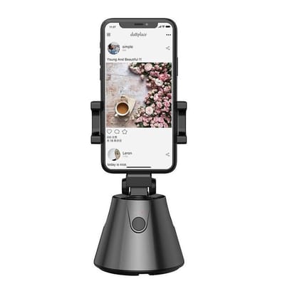 DrPhone GB1 Smartphone Gimbal 360 ° Graden – AUTO Gezichtsfoto Volgmodus - voor o.a Vlog Live & Video opnames / Foto's - Zwart