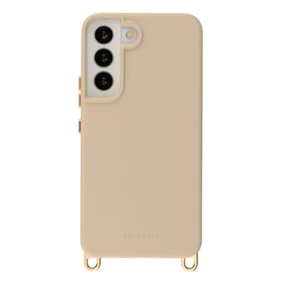 Selencia Hoesje - Geschikt voor Samsung Galaxy S22 - Rivièra Backcover met Magnetische Ring met afneembare haakjes - Milky Latte