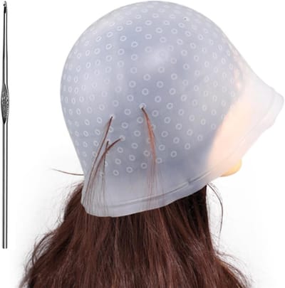 Herbruikbare Hoogtepunten Cap met Haakjes, Siliconen Haar Hoed voor Vrouwen en Meisjes, Perfect voor Kleuren en Highlights