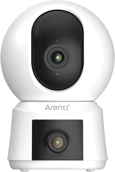 Indoor Beveiligingscamera met Dubbele Lens 3MP Panoramisch Zwenken en Kantelen WiFi