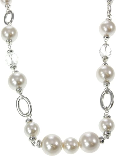 Behave - Ketting met parels en facet geslepen kralen - 59,5 cm (verlengketting 10 cm)
