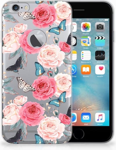 Apple iPhone 6 Plus | 6s Plus TPU Case Butterfly Roses