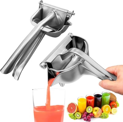 Dailygoods- Sapcentrifuge Handmatig - Citruspers RVS - Fruitpers - Ergonomische Handgreep - Ideaal voor Citrusvruchten - Afmetingen 23 x 12 x 8 cm