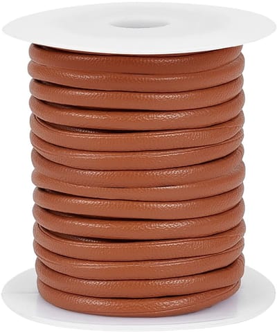 Dailygoods- Leren Koord 10M - Rond Koord - Imitatieleer - 5mm Dikte - Kunststof Spoelen - Duurzaam Materiaal - Sieradenkoord