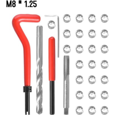 Metrische draadreparatieset M5 M6 M8 M10 M12 M14 Helicoil Car Pro Coil Tool M8-1.25 gray