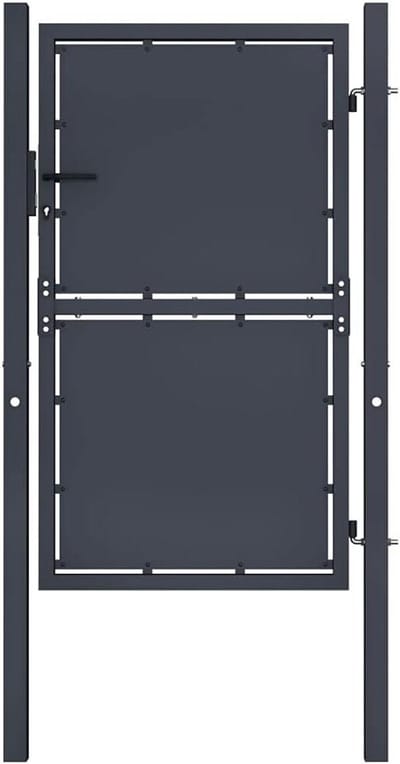 Tuinpoort Staal - Hekdeur Terras - Toegang Creëren - Inclusief Palen - 100 x 150 cm - Antraciet