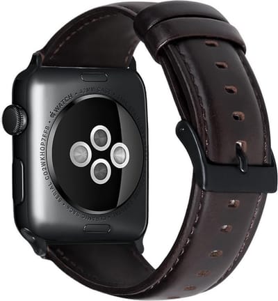 By Qubix - Geschikt voor Apple Watch bandje - Luxe Echt Lederen bandje - Bordeaux bruin - Geschikt voor Apple Watch 38mm / 40mm / 41mm / 42mm - leren smartwatchbandje - Horlogebandje