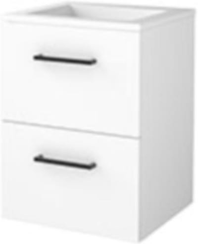 Basic-Line Start 46 Badkamermeubelset - 50 x 46 cm - Met Grepen - 2 Lades - Acryl Wastafel - Zonder Kraangat - Ice White