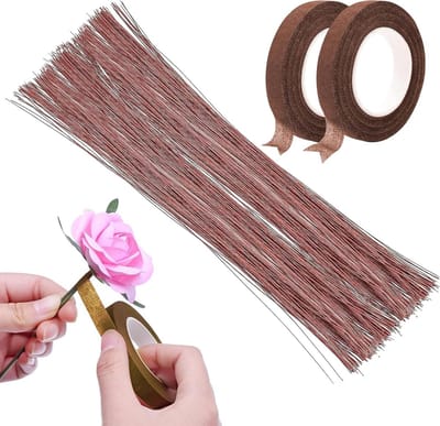 Gereedschapstas met bloemenarrangement en benodigdheden voor bruiloftsboeket - Handige set met plakband en bloemendraad voor handwerk en kunstbloemen - 60 cm lang