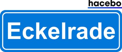 Hacebo - Plaatsnaam Sticker - 29x10 CM - Eckelrade sticker - Verkeersborden sticker - grappige cadeaus - Eckelrade