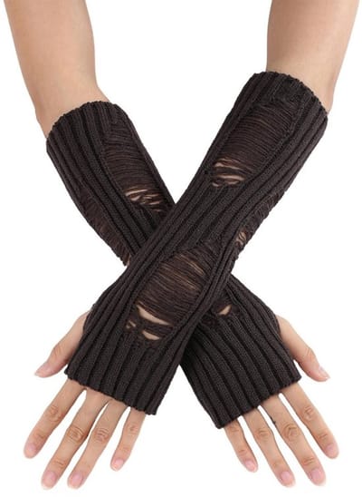 Vingerloze Handschoenen Dames - Gebreid - 30 cm - Armwarmers - Winterhandschoenen - Comfortabel Acryl