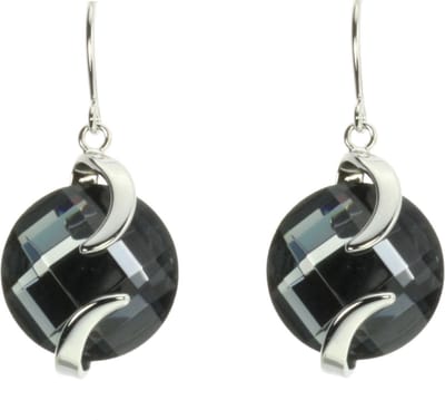 Behave - Oorhanger dames - Zilverkleur donkergrijs - Avondstijl 4 cm