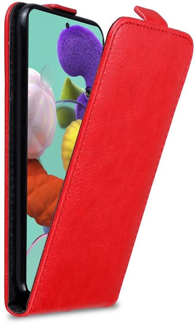 Cadorabo Hoesje geschikt voor Samsung Galaxy A51 5G in APPEL ROOD - Beschermhoes in flip design Case Cover met magnetische sluiting