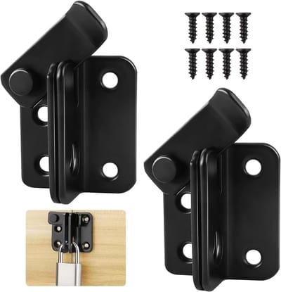 Schuifsloten Set - Grendelsloten Deur - Beveiliging Huis - 2-in-1 Functie - Set van 2 - Zwart