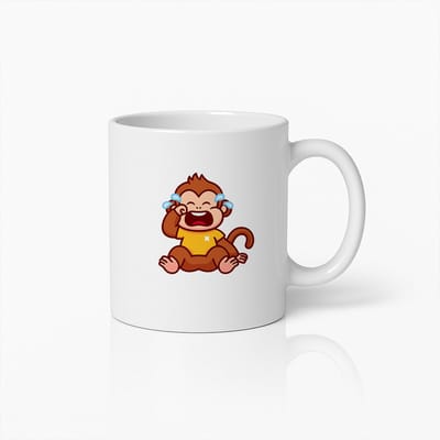 Schattige Huilende Aap Mok – Lief Cartoon Dieren Koffiebeker voor Kinderen en Dierenvrienden