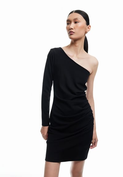 Mini-lengte Eén schouder One-Shoulder-Kleid