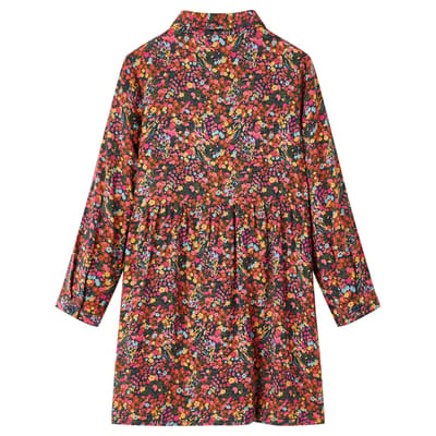 vidaXL-Kinderjurk-met-lange-mouwen-bloemenprint-116-meerkleurig