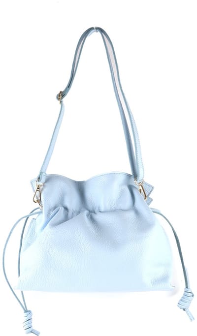 Giuliano lederen schoudertas Anisa - Made in Italy - Licht blauw