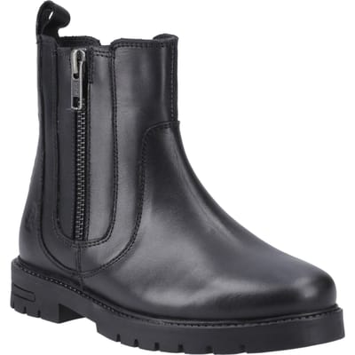 Hush Puppies Liana Leren Meisjes Zwarte Laarzen