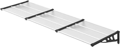 Deurluifel - Overkapping Deur - Bescherming Deur - Polycarbonaat Platen - 297.5 x 90 cm - Zwart