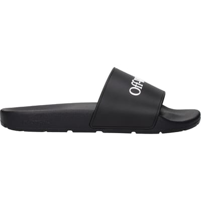 Off-White Zwarte Katoenen Slippers
