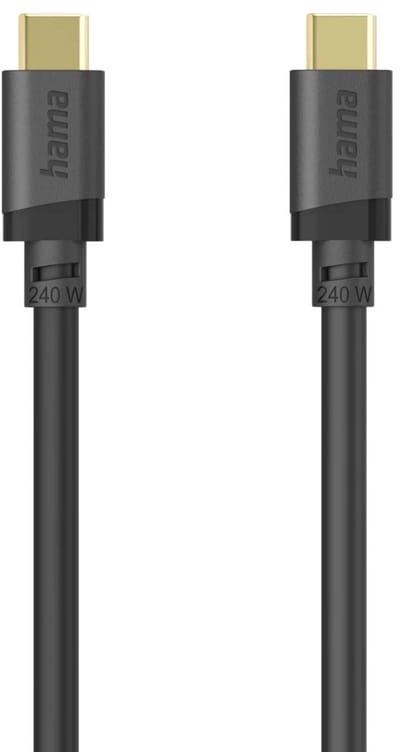 Hama 00202008 USB-C-kabel USB 3.2 Gen1 USB-C stekker 0.75 m Zwart Vergulde steekcontacten