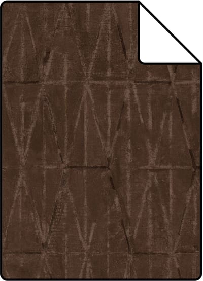 Proefstaal ESTAhome behang grafische lijnen donkerbruin - 26.5 x 21 cm - 131413-S