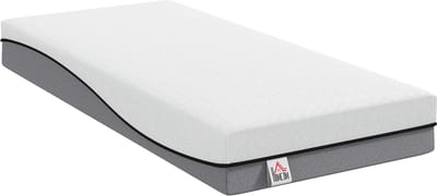 HOMCOM Matras-Gebreide stof, Gel-Memoryfoam-200L x 90B x 20H cm-Grijs