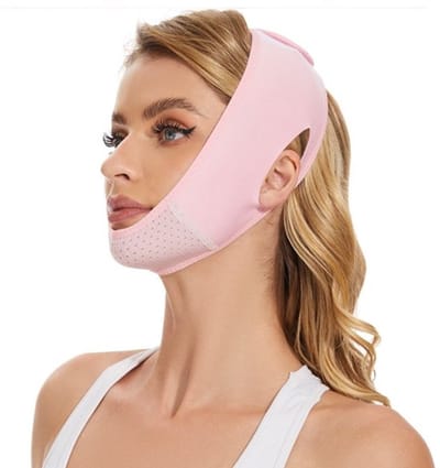 Herbruikbaar V-Lift Masker - met kinband - voor slapen, facelifting - voorkomt doorzakken - kaakoefening