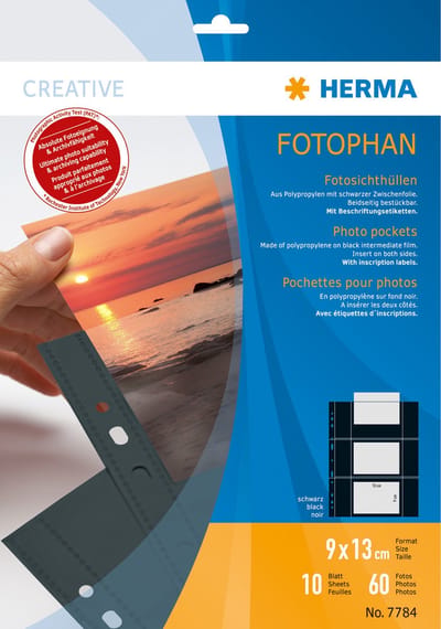 Herma fotophan  9x13 zwart 10 vel                      7784