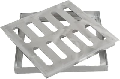 Zware RVS Buitenafvoerputdeksel, Vierkante Afvoerroosters voor Tuin en Terras, Duurzaam en Weerbestendig (200 x 200 x 20 x 2mm)