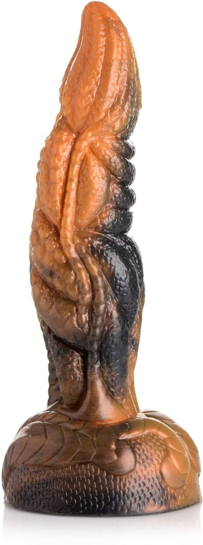 XR Brands Ravager - Gegolfde Tentakel Siliconen Dildo orange